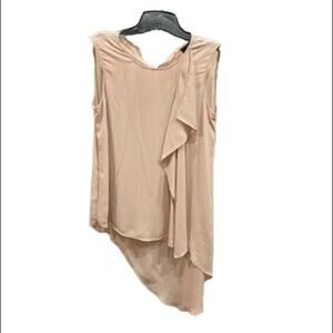 BCBGMAXAZRIA Assymetrical Tunic Hi Lo Waterfall Nude NWT